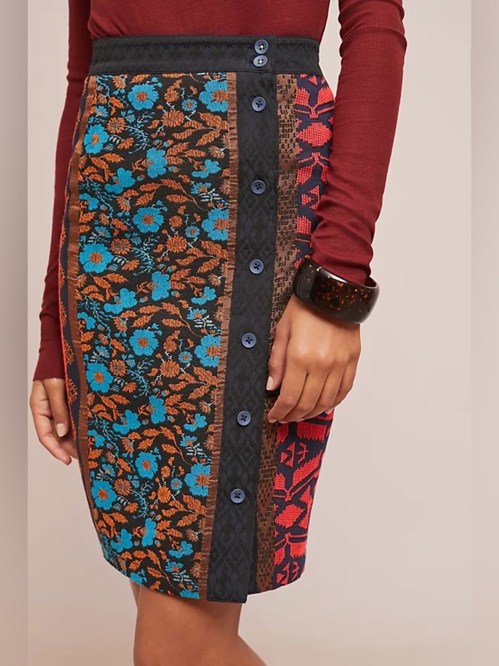 Anthropologie Dolan Jacquard Pencil Skirt (Price Firm)